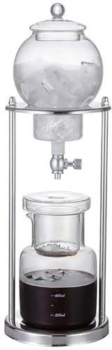Cold Brew Drip Tower, Cold Brew Drip Tower,Ice Cold Brew Dripper Coffee Tower, 600ml Cold Brew Drip Coffee Maker, Adjustable Valve, Reusable, Stainless Steel Stand, DIY Ice Coffee Brew Tower