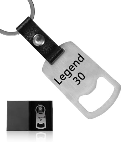 Open Bottle Opener Keyring as a Gift, 30th Birthday Man Made of Stainless Steel Beer Bottle Opener for Home Pub Outdoor Men Friend Funny Festival