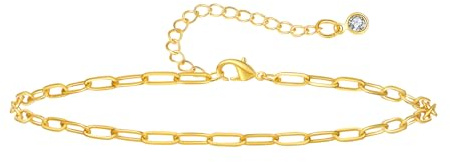 Loutade silver vristlänk för kvinnor, 21 + 5 cm justerbar fotkedja för kvinnor, sommar barfota strand silver fotlänk vid fotleden, sommar fotkedja armband fotsmycke present till mamma/flickor, Sten