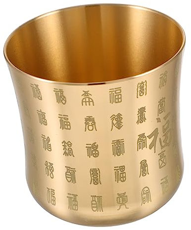 CIYODO Tazza Da Tè in Rame Antico Stile Cinese Intaglio Tazza Vintage Per Sala Da Tè Riutilizzabile E Leggera