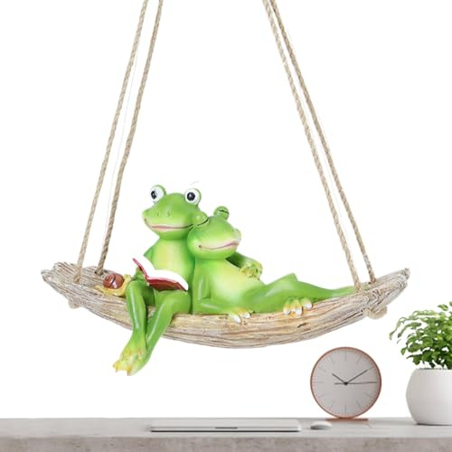 Statua esterna – Figure di rana oscillanti per giardino ed esterni, realistiche decorazione per giardino, terrazza, prato, compleanno, matrimonio, Natale