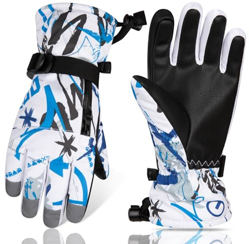Comfoex Kids Waterproof Ski Gloves Boys Girls Winer Snow Thermal Windproof Snowboard Gloves for Cold Weather
