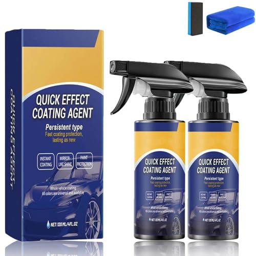 Quick Effect Coating Agent for Car, 3 in 1 Hochschutz Autopolitur Und Kratzer Entferner Auto, Autos Kratzer Entferner, Beschichtungsspray Autolack, Spray Auto, Wasserfestes, öLfestes (2)