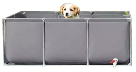 Acuario portátil de PVC de Gran Capacidad, Acuario Elevado, Estanque de cría de koi de Lona con válvula de Drenaje, depósito Temporal para Peces (1 x 1 x 0,6 m/3,3 x 3,3 x 2 pies)