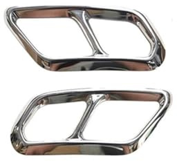 GQQGM Exhaust Tip Trim Frame For Volvo XC40 2018-2024 Car Exhaust Muffler Pipe Tip Tailpipe Cover Decoration Trim,A/Silver