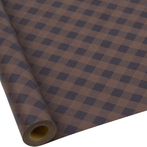 Kraft Gift Wrapping Paper Roll : Christmas Wrapping Paper Festive Design Recyclable Paper for Christmas Birthday Wedding Gift Wrapping - Gray 43cm x 15M