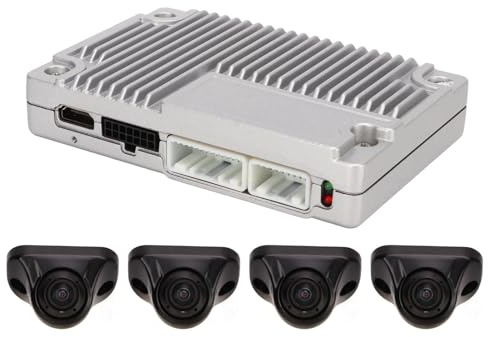 Generic Système d'observation des Oiseaux Surround à 360 Degrés, Système DVR de Voiture OSD Multilingue Enregistrement en Boucle d'Enregistrement Vidéo à 4 Canaux pour Voiture