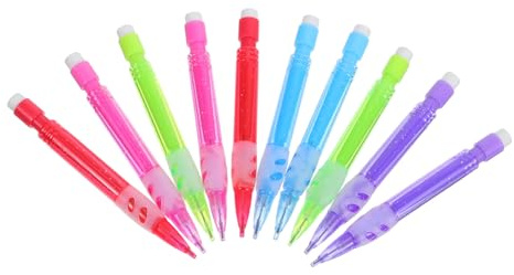 Healifty 10 piezas Mini Portaminas Automáticos con Borrador Integrado Lápices Mecánicos Pequeños y Coloridos para Dibujo Escritura y Uso Escolar Casa y Oficina