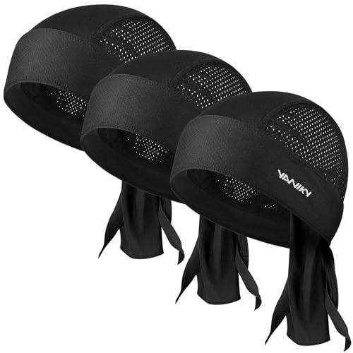 YANIKY Bandana para hombre, transpirable, pañuelo para la cabeza para hombre, pañuelo pirata, gorra bandana deportiva para mujer con protección UV, bandanas para motociclistas, pañuelo para la cabeza