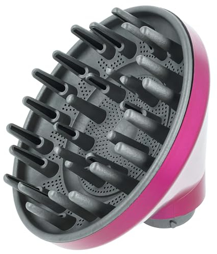 vhbw beccuccio diffusore compatibile con Dyson Airwrap HS01, HS03, HS05 phon, asciugacapelli - 13,9 x 13,5 cm, 169 g rosa shocking/grigio