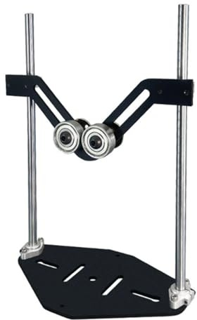 FTVOGUE Soporte de Rodillo en Forma de V, Soporte de Tubo de Doble Rodillo de Ajustable con Estructura de Rodamiento Premium para Corte de Carpintería de Tubo Redondo