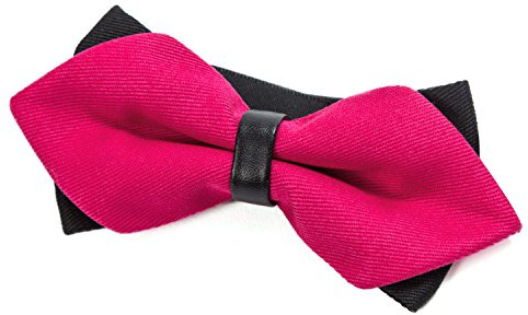 DonDon spetsig herrfluga band i retrolook stängs med hakar färdigknuten och längdjusterbar pink