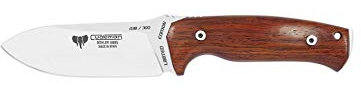 Cudeman Cuchillo 298-KP FAB I LIMITED EDITION BLACK SERIES hoja de acero Böhler N-695 de 11 cm y empuñadura de cocobolo seleccionado y pulido de 12,5 cm para caza, pesca, supervivencia y bushcraft