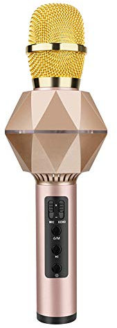 DYHQQ Handheld Wireless Microphone,Karaoke Player Condenser Built-in Bluetooth Speaker,Karaoke Machine for iPhone,iPad,and All Smartphone,B