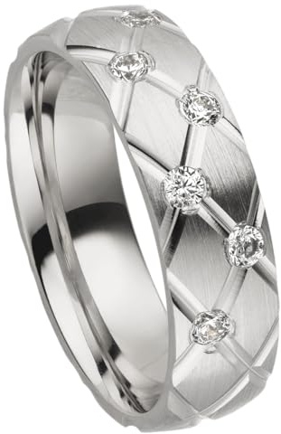 Kolibri Rings - Ring Silber 925 Damen 6 Zirkonia Steine Freundschaftsring Partnerring Verlobungsring - 100% Made in Germany Inkl. Gratis Gravur und Etui