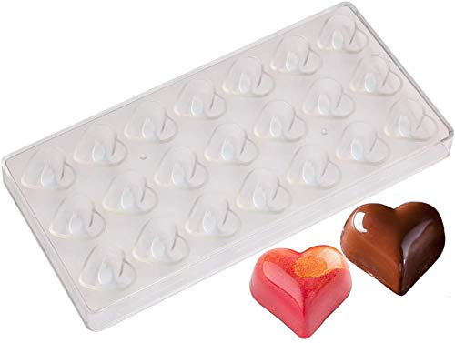 DUBENS - Stampo per cioccolatini in policarbonato, tartufo, caramelle, caramelle, caramelle, a forma di cuore, per alimenti, in policarbonato senza BPA