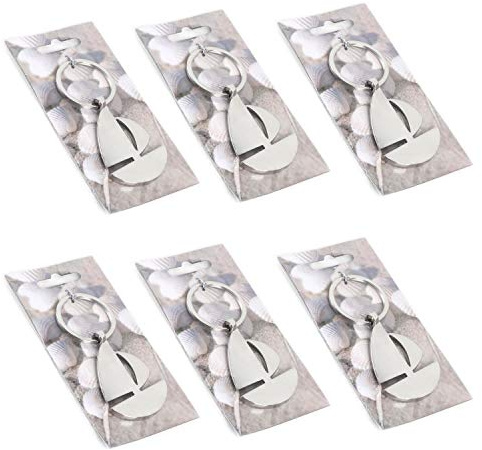 Logbuch-Verlag kleiner Schlüsselanhänger Segelboot aus Metall 5,5 cm - mini Gastgeschenk Give-Away maritim