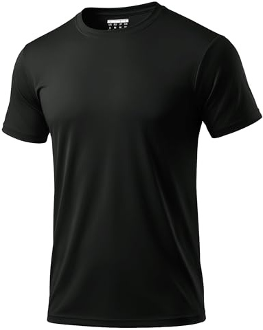 MAGCOMSEN Men's T Shirt Rash Vest Short Sleeve Swimming Running Quick Dry Sun Protection Tops Summer Gym Sports UPF 50+ Tee Shirts Black,2XL