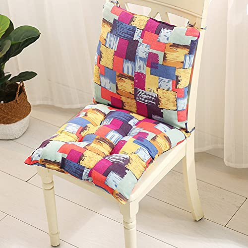 1 Stück Stuhlkissen mit Rückenteil Sitz,Gartenstuhlauflage Niedriglehner Polster Auflage,Rückenkissen mit Bänder,Gartenstuhl Polsterauflage Stuhlauflage Home Büro Sitzauflage Sitzkissen Sitzpolster