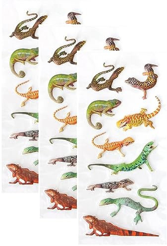 Playhouse Leapin' Lizards Soft Puffy 9-Piece Sticker Sheet - 3 Packs