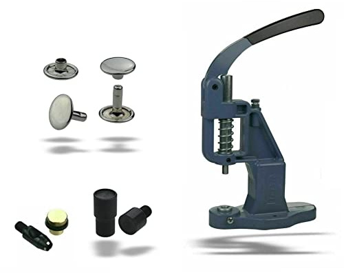 ISTA TOOLS Nietenpresse Set Hohlnieten + Lochpfeife + Hohlnieten Werkzeug + 100 STK. rostfreie Hohlnieten Doppelkopf (9 x 8 mm, Silber)