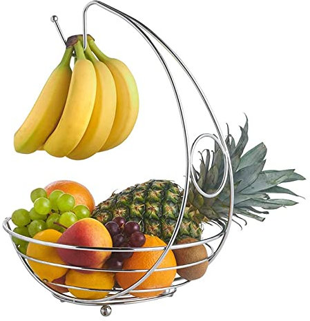 Panier De Fruits Cuisine Métal Fruit Basket, Panier de Fruits, Bol de Fruits Assiette de Fruits Simple Salon Salon Suspendu Plateau en Banane Raisin Fruit Rack Banane Rack Assiette en Bonbon Durable