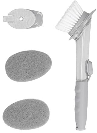Cleaning Brush, Press Type Liquid Soap Dispenser Pot Bowl Dish Washing Brush Automatic Sponge Brush for Kitchen