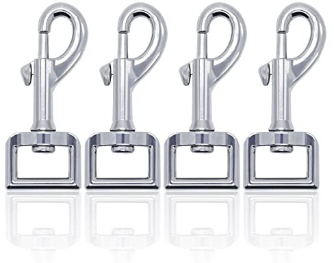 Dog Lead Clips Dog Lead Clasp Heavy Duty Dog Lead Snaps Hooks Swivel Snap Hooks Trigger Clip Trigger Snaps Sliver base interior width 3/4 4pcs