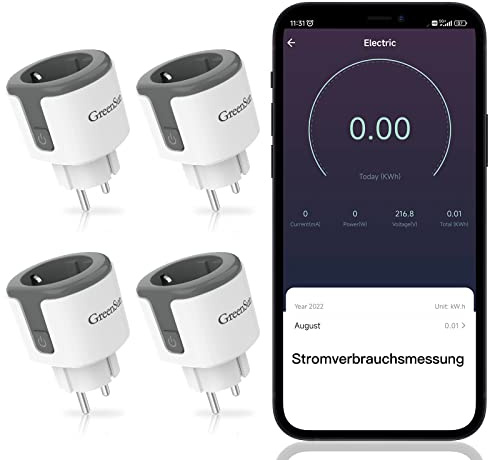 GreenSun Smart Home WLAN Steckdose 4er-Pack