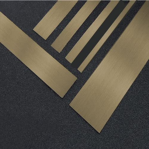 EGQLQ 10ft Flexible Metallic Decor Trim Self Adhesive Wall Molding Trim Wardrobe Vibrant Mirror Like Wall Ceiling Floor Cabinet Tile Edge Moulding, Deco(Size:Width 4cm/1.57inch,Color:Brushed gold)