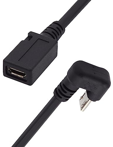 CY Cable 5Pin Micro USB 2.0 Male to Female Power Data Extension Cable Opposite U Shape Back Angled Type