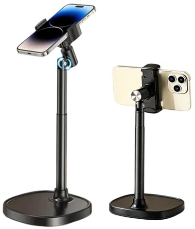 Hosann Century Handy Ständer,Tisch Handy Halter, Schwarz | Tisch Handy Halter, 360° Verstellbar,Smartphone Ständer, Kompatibel mit iPhone 17 16 15 14 13 Pro Max/Galaxy/Huawei