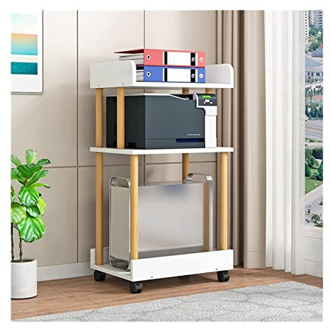 Soporte CPU Bajo Mesa Soporte de torre for PC móvil de 2/3/4 niveles con almacenamiento, soporte rodante for impresora de pie, soporte for host de PC, estante de almacenamiento con ruedas for oficina