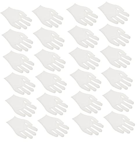 OATIPHO 12 Paar Handspiegel Luffa Rückenschrubber Marschhandschuhe Schmuck Inspektionshandschuhe Kosmetische Feuchtigkeitsspendende Handschuhe Perlenclip Weiß Spa Arbeit
