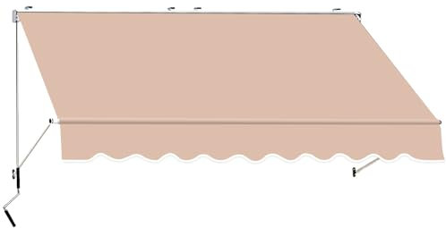 LLZJDDPLY Klemmmarkise/Balkonmarkise Sonnenschutz Markise - Bohren - Manuell einziehbar - 200/300cm(Color:Beige,Size:200x80cm/78.7x31.4in)