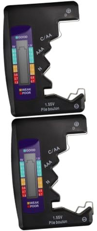 Uonlytech 2stücke Kompakter Batterietester Für Batterien Digitaler Spannungsmesser Zur Genauen Überprüfung Des Batteriezustands Für Haushaltsgeräte Und Elektronik