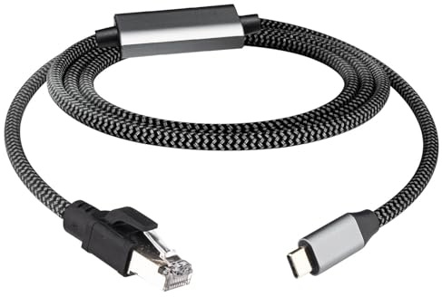 Leehitech Câble d'extension Réseau Ethernet RJ45, Adaptateur USB C vers RJ45 LAN Mâle, 1000 Mbps, Adapté Aux Ordinateurs Portables, Téléviseurs, Téléphones Mobiles et Commutateurs【2M/6.56FT】