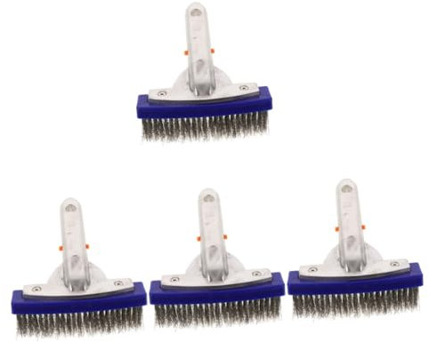 ULTECHNOVO 4piezas Cepillo De Piscina De Acero Inoxidable para Limpieza Pesada Cabezal De Cepillo De Borde De Herramienta Versátil para Eliminar Residuos Piscinas