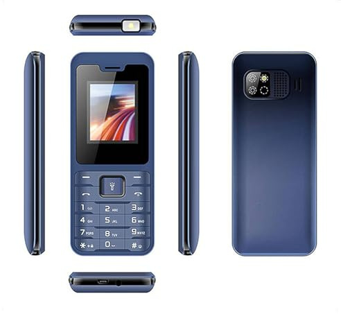 LIANGY Unlocked Dumb Phone, Blue, 2.8 LCD, 5MP Camera, 1.8Ah Battery, Nano SIM, 2G/3G/4G, Enhanced Feature Phone for Elderly and Kids