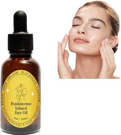 Frankincense Resin Oil for Face, Frankincense Resin Oil Organic, Frankincense Resin Infused Oil, Anti-Aging Castor Oil for Face, Cold Pressed Serum Hydrates Skin Moisturizing (1 PC, 30ml)