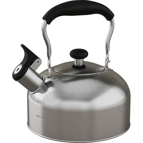 Valcla Bollitore Acqua da Fornello Bollitore dal Suono di Grande capacità da 3 Litri di Riso Fornello ad Acqua bollente a Fondo Piatto for Uso Domestico Bollitore Universale in Metallo