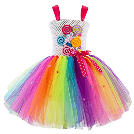 Bambina 92 neonato senza maniche bambini abiti di compleanno bambina tutù principessa vestito bambini arcobaleno gonne bambini, Lilla, 10-12 Anni