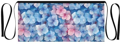 WDdZzyy Kellnerschürze mit 3 Taschen, Servierschürzen für Kellnerin, Aquarell, Hortensien, kleine Servierschürze, 30,5 cm, Schürzen zum Servieren, wasserdicht, Wasserfarben-Hortensien, Einheitsgröße