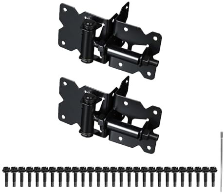 Torscharniere für den Außenbereich, verstellbar, automatisches Schließen, Edelstahl-Scharnier – Outdoor-Tor-Hardware, Holzzaun-Installationswerkzeug für Garten, Terrasse, Hof