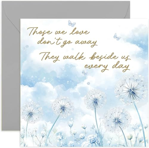 Tarjetas de condolencias con texto en inglés Those We Love Don't Go Away, diseño clásico para él o ella, regalo de duelo y condolencias