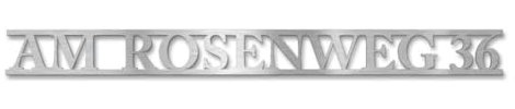 Metzler Hausnummer Edelstahl Gebürstet, individueller Schriftzug Edelstahl, Hausnummernschild, Wunschstraßenname und Hausnummer, 3D-Effekt & Wetterfest, Made in Germany, Maia Länge: 600 mm
