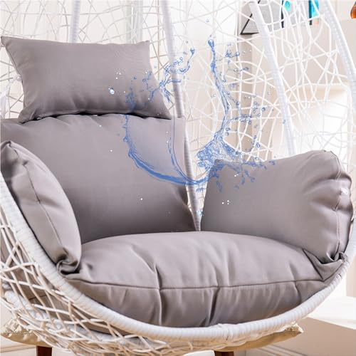 Aocase Hängesessel Kissen, Auflage für Hängeschaukel Hängekorb – Bequeme Sitz- und Rückenkissen für Polyrattan/Rattan-Gartenmöbel, Eierstuhl Schaukelkorb – Verdicktes Papasansessel Kissen,Light Grey