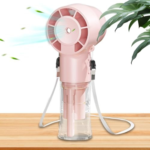Ventilador de Rociado,Ventilador Portátil para Cuello 12000 RPM USB Silencioso 1200mAh - Enfriador Silencioso de Mano con 1200mAh para Clima Cálido Terraza Bronceado Piscina Senderismo Eventos Deporti