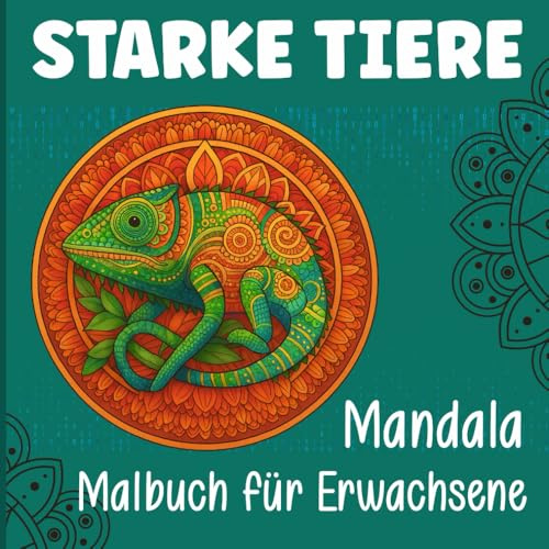 Starke Tiere Mandala Malbuch für Erwachsene