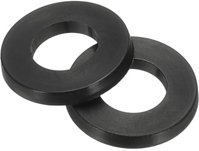 QUARKZMAN Paquete De 100 Arandelas Planas De Nylon M8 x 8 mm DI Negro | 16 mm De, Arandela Plana Redonda Lisa Junta Plástica, Para Grifos Domésticos Tuberías Mangueras De Agua
